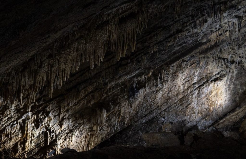 Photo d'une paroi rocheuse des Grottes de Han à Namur 